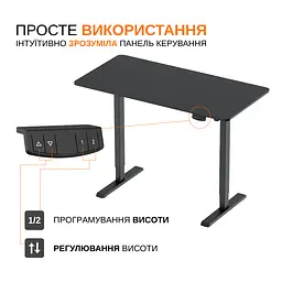 Електричний стіл для роботи сидячи та стоячи з регулюванням висоти Itech MT12BB - мініатюра 6