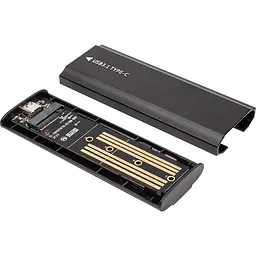 Зовнішня кишеня PowerPlant NVMe/SATA M.2 SSD to USB 3.1 Black (HC380459) [105222] - мініатюра 5