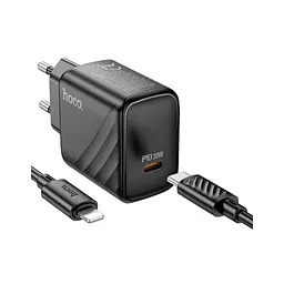 Зарядний пристрій HOCO CS22A Value USB-C PD 30 Вт + кабель USB-C — Lightning чорний (6942007609920) - мініатюра 5