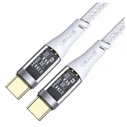 Кабель Type-C To Type-C 100W Aluminum Alloy Transparent Data Cable Icy Series 1.2м Білий (6958444995526) - мініатюра 2
