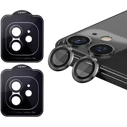 Захисне скло на камеру DK для Apple iPhone 12 mini Lens Metal Ring Eagle Eye 016203 black 2 шт.
