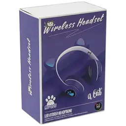 Дитячі навушники Cat MZ-023 Bluetooth RGB підсвічування FM microSD з котячими вушками темно-синій - мініатюра 8