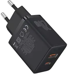 Мережевий зарядний пристрій Baseus Cube Fast Charger USB+Type-C 20 W P10111403113-00 Black - мініатюра 2