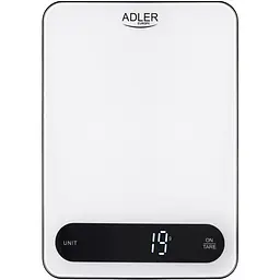 Ваги кухонні Adler AD 3177 white black електронні/ 10кг/ г; мл, унція/ USB type C/ автовимкнення