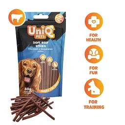 Ласощі для собак UniQ PETS М'які яловичі палички 80 г - мініатюра 2