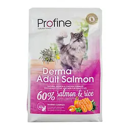 Сухий корм Profine Derma для дорослих довгошерстих кішок, з лососем та рисом, 2 кг - мініатюра 3