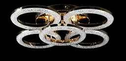 Люстра стельова LED Splendid Ray LT8004/4+1, 144W, золото/білий, сучасний стиль, з пультом