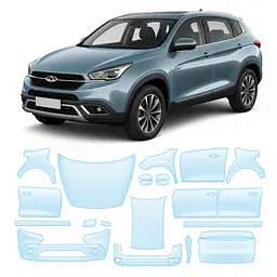 Антигравійна захисна бронеплівка за лекалами для Chery Tiggo 7 I 2016-2020 - повний кузов