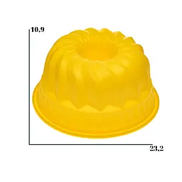 Форма силіконова для випікання кексів із втулкою 23.2 x 10.9 см, Profsil Жовтий 84813 - мініатюра 3