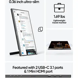 Портативний монітор Arzopa 16,1` Z1C IPS Full HD Black [139541] - мініатюра 5