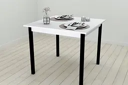 Стіл кухонний Ferrum-decor Дієго 75x80x80 Чорний ДСП Біле 16мм (FRD-106308) - мініатюра 4