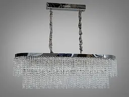 Овальна кришталева люстра Diasha 376-L1000x300CH LED-модель з потужністю 250 Вт, завдовжки 99 см і каскадним блиском - мініатюра 2