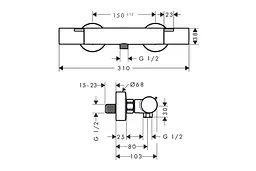 Термостат для душу Hansgrohe Ecostat Fine chrome 13324000 - мініатюра 6