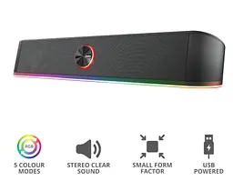 Компьютерная колонка Trust GXT 619 Thorne RGB Illuminated, саундбар для ПК и ноутбука - мініатюра 1