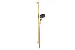 Душовий гарнітур Hansgrohe Raindance Alive Select S EcoSmart зі стійкою Unica E Puro 90 polished gold optic 24601990