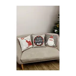 Наволочка Прованс декоративна Меry Cristmas сіра 45х45 (031692) - мініатюра 2
