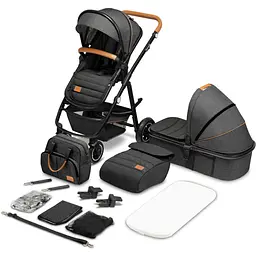Коляска 2 в 1 Lionelo Amber Grey Graphite, темно-сіра (LO-AMBER GREY GRAPHITE (2in1)) - мініатюра 2