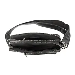 Месенджер класичний чорий в гладкій шкірі Tiding Bag 8009A чорний - мініатюра 2