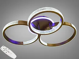 LED люстра стельова з диммерным пультом і підсвічуванням Diasha 1013/3CF LED 3color dimmer