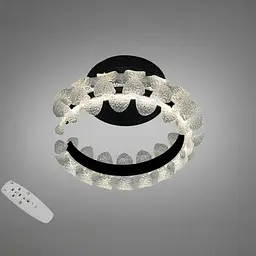 Стильна стельова LED люстра Diasha 2511/400BK чорна 40W з пультом 7 м2