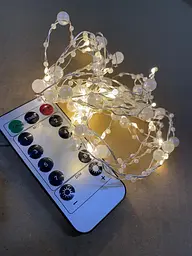 Гірлянда декоративна крапля Перлина white 20led з пультом - мініатюра 2
