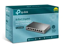 Комутатор TP-LINK TL-SG108PE, 8x100/1000 Mb/s, керування - мініатюра 5