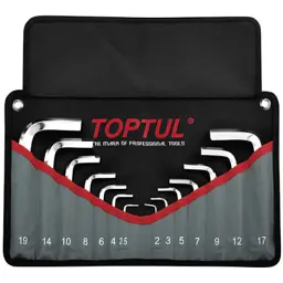 Набір шестигранних ключів Toptul Г-подібних у чохлі 2-19 мм 14 шт GPAQ1401