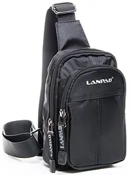 Невелика нагрудна сумка баретка слінг Lanpad LAN7662 Чорна - мініатюра 3
