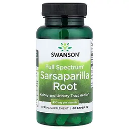 Корінь сарсапарили Swanson Sarsaparilla Root 450 mg Full Spectrum, 60 капсул