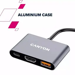 Концентратор Canyon hub DS-4 3in1 USB-C Grey (CNS-TDS4) - мініатюра 10