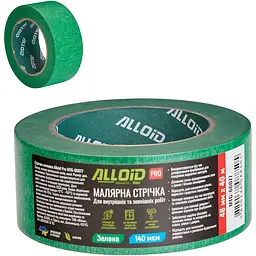 Стрічка малярська для шорстких поверхонь Alloid Pro 48 мм х 40 м 140 мкм зелена (MTG-66077)