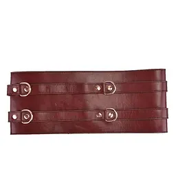 Шкіряний пояс для бондажу Liebe Seele Wine Red Waist Cuff, розмір L - мініатюра 6