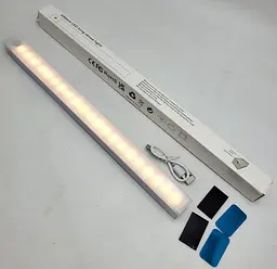 Акумуляторна LED лампа 3W з датчиком руху та регулюванням яскравості світильник з магнітами ліхтар 30см універсальне підсвічування UKC тепле світло - мініатюра 2