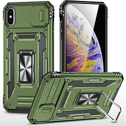 Ударостійкий чохол Camshield Army Ring для Apple iPhone X / XS (5.8) Оливковий / Army Green