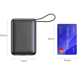 Батарея універсальна Swissten 20000mAh SPACE 22/5W PD QC w/built-in cables USB-C/LIGHTNING Silver (8595217490598) - мініатюра 3