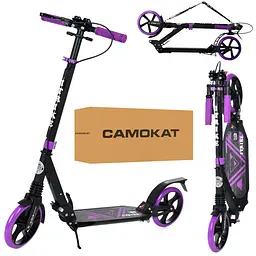Самокат iTrike міський дорослий 35х14х89-103 см Чорно-фіолетовий 000222903 - мініатюра 2