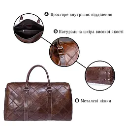 Дорожньо-спортивна сумка 14752 Vintage коричнева - мініатюра 8