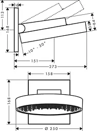 Верхній душ Hansgrohe Rainfinity 250 1jet 26226700, Білий - мініатюра 2