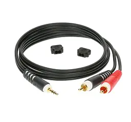 Коммутационный кабель Mini-Jack 3,5 — 2хRCA 1м KLOTZ AY7-0100 - мініатюра 2