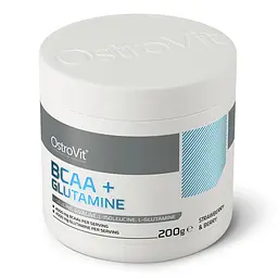 Амінокислоти OstroVit BCAA + Glutamine Полунично-ягідний 200 г - мініатюра 2