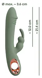 Вібратор-кролик You2Toys Slim Rabbit Olive, 21.4 см (зелений) - мініатюра 3