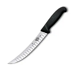 Кухонний ніж Victorinox Fibrox Butcher лезо 25см вузьке ріфл. з чорн. ручкою - мініатюра 2