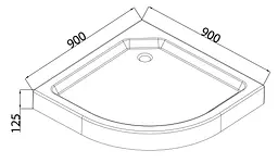 Душовий піддон із сифоном Mixxus Plain ST01-90x90x13 діаметр зливу 52 мм MI6916 Білий - мініатюра 2