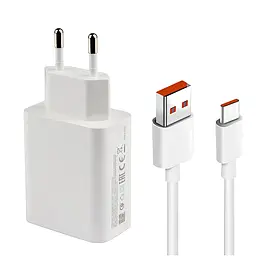 Адаптер зарядний Power adapter Suite USB, кабель Type-C, білий, 33W