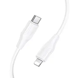 Дата кабель Hoco X124 Bien silicone Type-C to Lightning 27W (1m) White - мініатюра 3