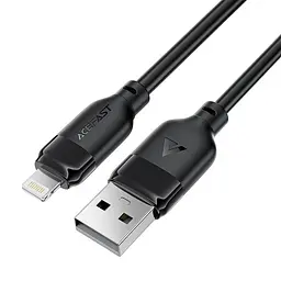 Кабель ACEFAST C16-06, USB to iP, 2.4A, 2m, TPE, TPU connectors, Чорний - мініатюра 3