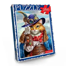 Пазл Danko Toys Кіт у капелюсі-2 260 ел. Синій (IP-177-P-1185)