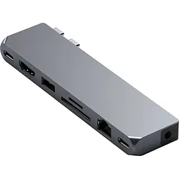 Адаптер Satechi Aluminum USB-C Pro Hub Max Adapter Space Gray (ST-UCPHMXM) - мініатюра 2