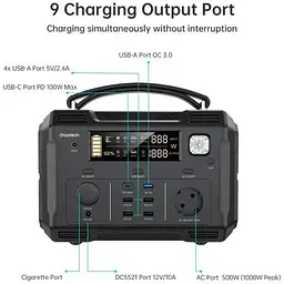 Портативна електростанція Choetech BS004 500W 484Wh - мініатюра 6