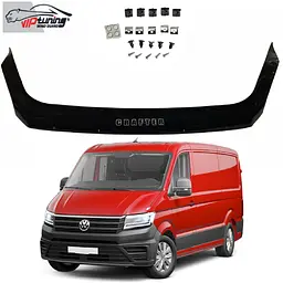 Дефлектор капоту мухобійка Volkswagen Crafter 2018- Євро Кріплення (Vip Tuning)